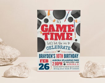 Hockey Birthday Invitation: Sport Party, Any Age (Instant Download)
