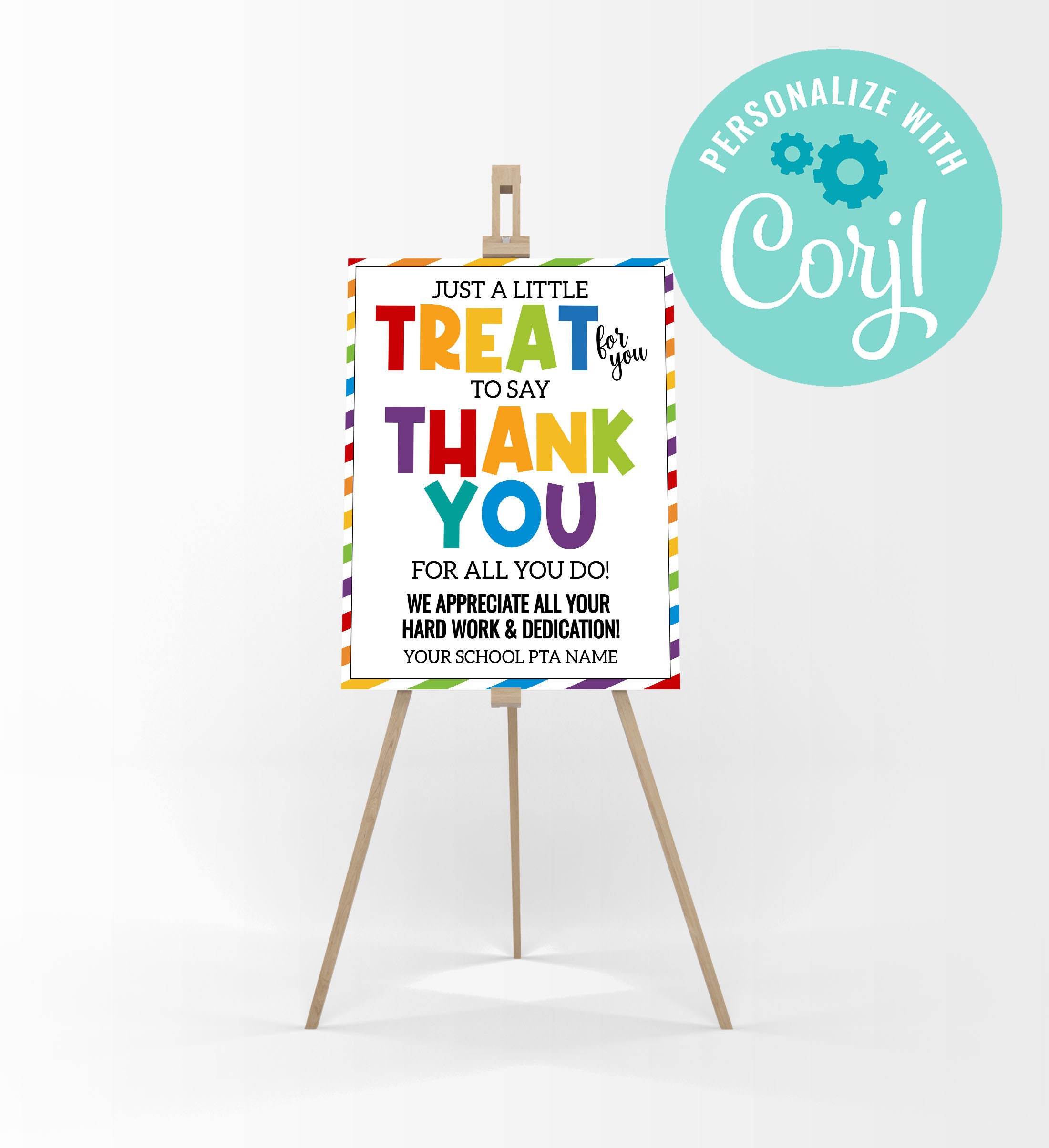Employee Appreciation Sign: Treat for You, Editable Printable (instant ...