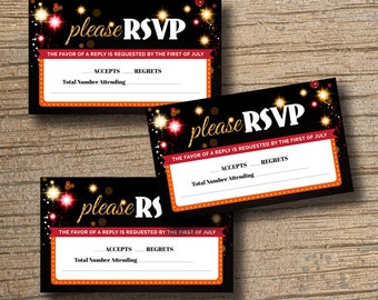 Married in Vegas RSVP Insert Card - Customized with your information - RSVP card Insert