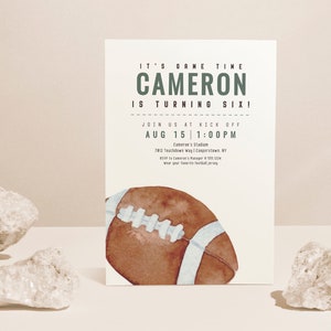 Football Birthday Party Invitation, Football Party, Football Invite, Sport Birthday Invite, Sports Party, Any Age EDITABLE, INSTANT DOWNLOAD