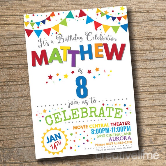 Invitacion De Fiesta De Cumpleanos Del Nino Invitaciones De Etsy