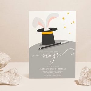 Magische uitnodiging voor feest, magische verjaardagsuitnodiging, goochelaar uitnodiging, Magic Show Party uit te nodigen, Kids Magic Show BEWERKBARE INSTANT DOWNLOAD