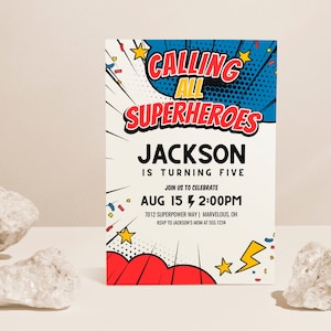 Superhero Invitation, Superhero Birthday, Comic Book Invitation, Comic Book Superhero Party Birthday Invite Boy EDITABLE, INSTANT DOWNLOAD