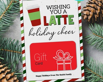 Editable Christmas Coffee Gift Card Holder (Instant Download)