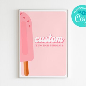 EDITABLE, INSTANT DOWNLOAD Frozen Treat Party Sign Template, Ice Pop Birthday Sign Summer Birthday Pool Party Cool Birthday Party Sign 8x10