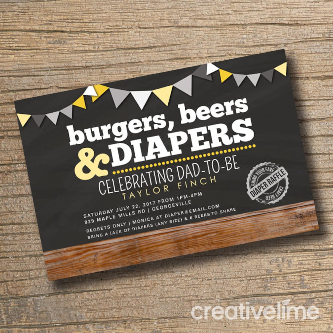 Guys Baby Shower Invitation Beer Diaper Baby Shower Invite Etsy Canada