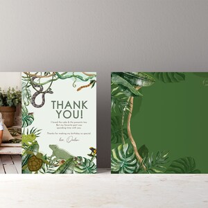 Lizard Thanks Reptile Birthday Thank You Card: Lizards & Snakes (EDITABLE, INSTANT ...