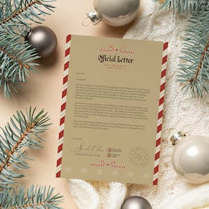 Carta editable de Papá Noel, carta imprimible del Polo Norte, carta de lista de buenos amigos de Papá Noel, carta de agradecimiento a Papá Noel DESCARGA INMEDIATA EDITABLE