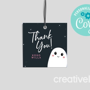 Halloween Ghost Favor Tag Halloween Birthday Decorations Ghost One Two Spooky Boo Halloween Birthday Favour Tag EDITABLE, INSTANT DOWNLOAD