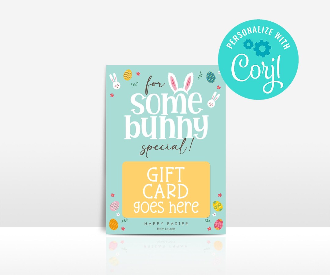 Editable Easter Gift Card Holder: Some Bunny Special (digital Download ...