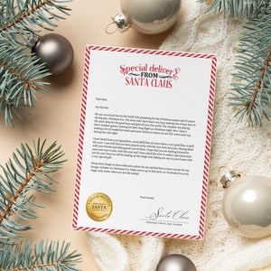 Carta editable de Papá Noel, carta imprimible del Polo Norte, carta de lista de buenos amigos de Papá Noel, carta de agradecimiento a Papá Noel DESCARGA INMEDIATA EDITABLE