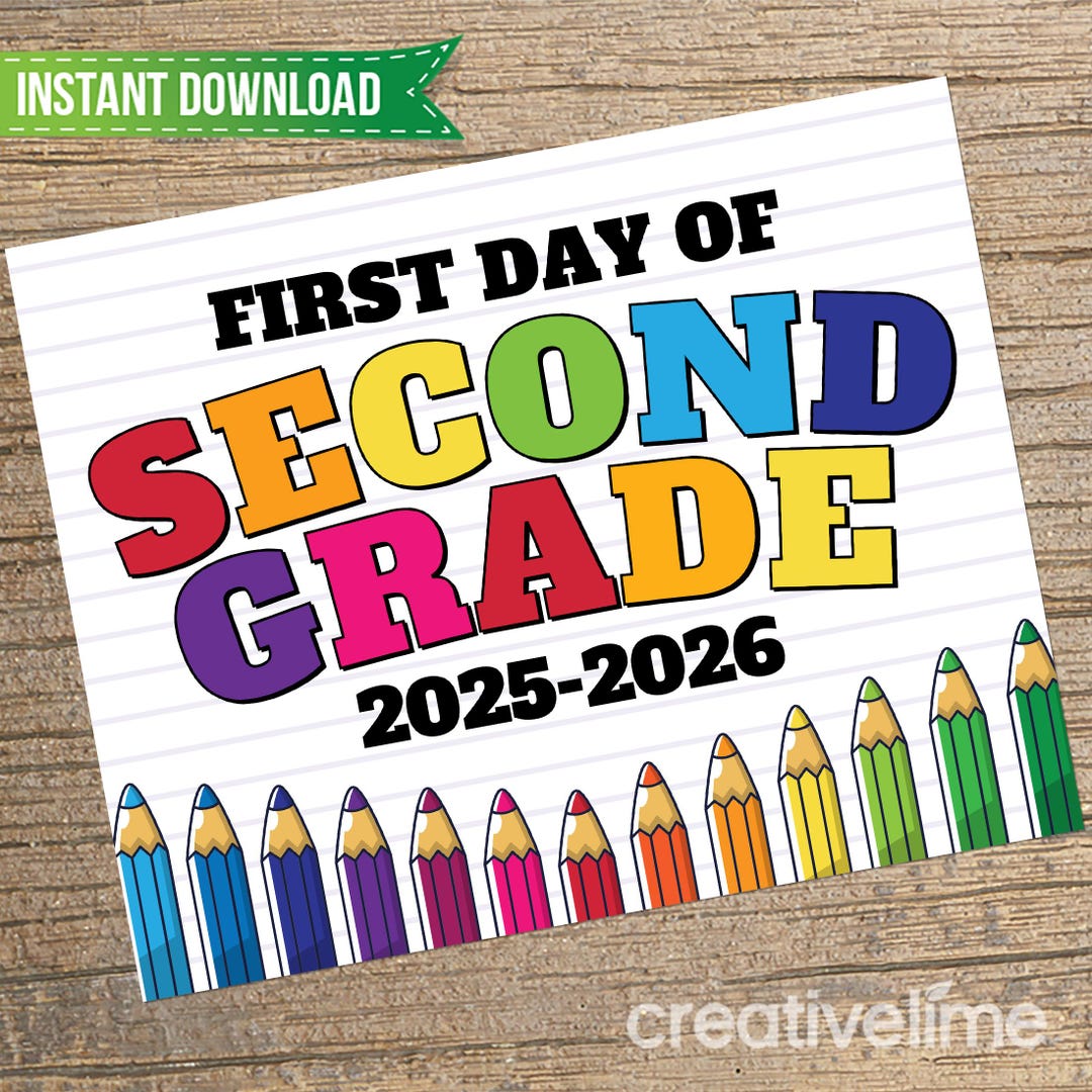 First Day of 2nd Grade Sign, 1st Day of School Photo Prop, Second Grade ...