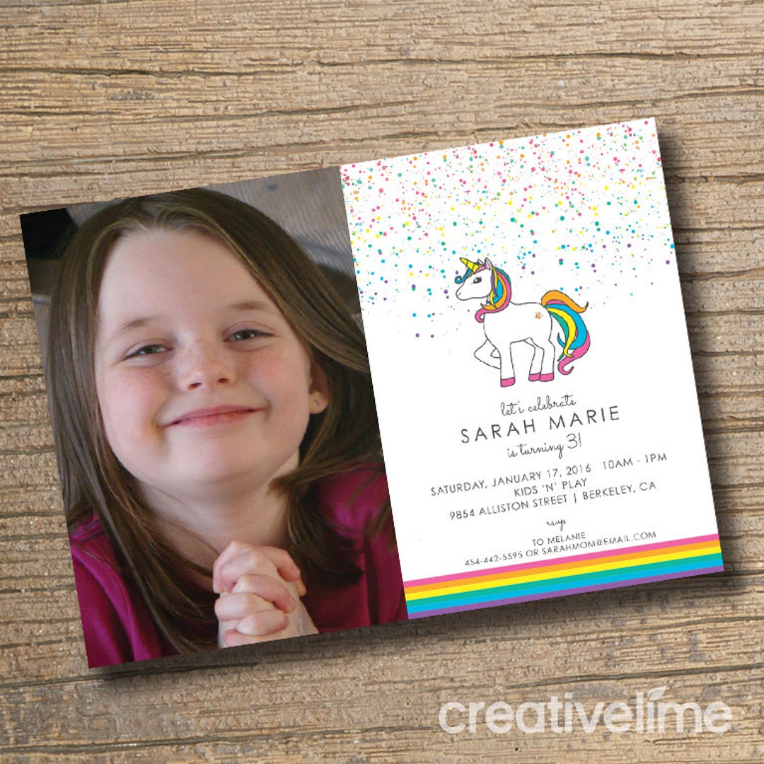 PRINTABLE Unicorn Party Invitation Unicorn Birthday Etsy