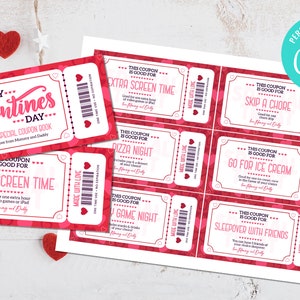 EDITABLE, INSTANT DOWNLOAD Printable Valentine Coupon Book for Kids, Love Coupon Book, Love Coupon Book, Valentine's Day Coupon Booklet