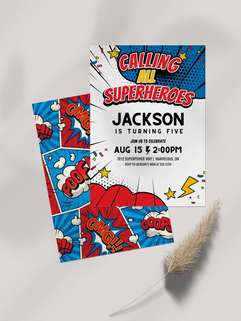 Comic Book Superhero Birthday Invitation (instant Download) - Etsy