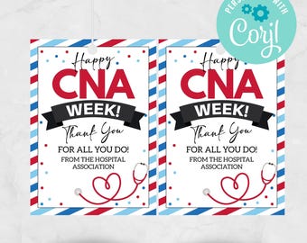 CNA Week Gift Tag: Employee Appreciation Thank You (Editable Digital Download)