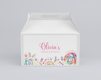 Editable Two Sweet Birthday Favor Box Label (Instant Download)