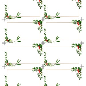 Printable Christmas Place Card Template, Holiday Party Seating Card ...
