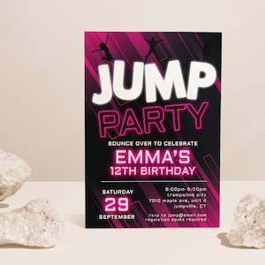 Trampoline Park Birthday Invitation: Jump Party, Editable Template (Instant Download)