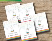 Caticorn Party Favor Tags: Printable Thank You Cards (Digital Download)