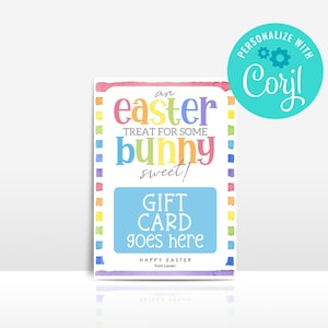Tarjeta de regalo imprimible con diseño de conejo, tarjeta de regalo de Pascua, tarjeta de regalo para maestro, tarjeta de café, tarjeta de regalo para empleado.