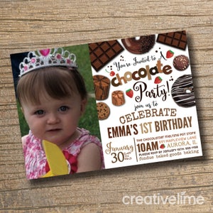 PRINTABLE Chocolate Party Invitation, Chocolate Desserts Birthday Invitations, Dessert Party, Chocolate Desserts Sweets Invite (Printable)
