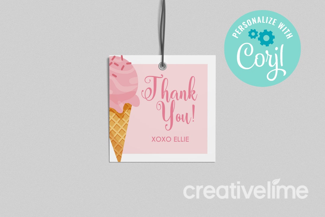 EDITABLE, INSTANT DOWNLOAD Ice Cream, Here's the Scoop Birthday Favor ...
