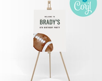 Football Birthday Welcome Sign: Editable Party Template (Instant Download)