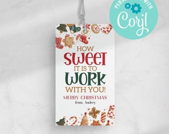 Bearbeitbarer Weihnachtsgeschenkanhänger, Coworker Leckerli Anhänger (Instant Download)