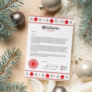 Carta editable de Papá Noel, carta imprimible del Polo Norte, carta de lista de buenos amigos de Papá Noel, carta de agradecimiento a Papá Noel DESCARGA INMEDIATA EDITABLE