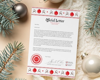 Lettre modifiable du père Noël : liste imprimable Nice Pôle Nord (téléchargement instantané)