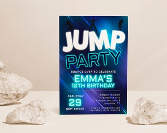 Trampoline Park Birthday Party Invitation: Jump Party, Editable (Instant Download)