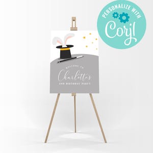Magic Show Birthday Sign: Editable Welcome Sign Template (Instant Download)