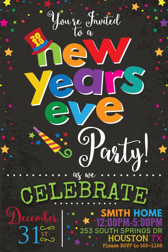new years eve party nye kids party invitation kids party invitations new years party new years invite kids new years party new years party invite
