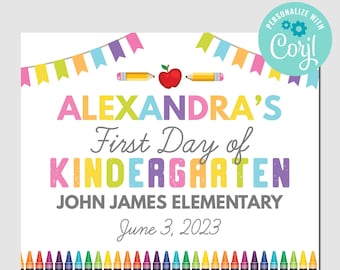 Editable First Day of School Sign: Printable Template (Instant Download)