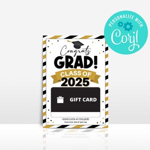 MODIFIABLE TÉLÉCHARGEMENT IMMÉDIAT Porte-cartes de remise des diplômes imprimable, Carte de remise des diplômes, promotion 2025 Carte-cadeau de remise des diplômes