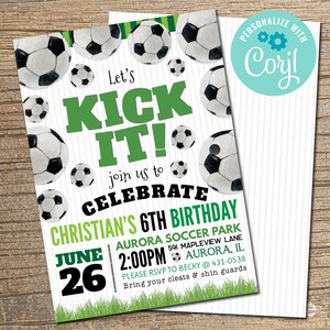 Soccer Birthday Party Invitation, Soccer Party, Soccer Invitation, Sport Birthday Invite, Sports Party, Any Age EDITABLE, INSTANT DOWNLOAD