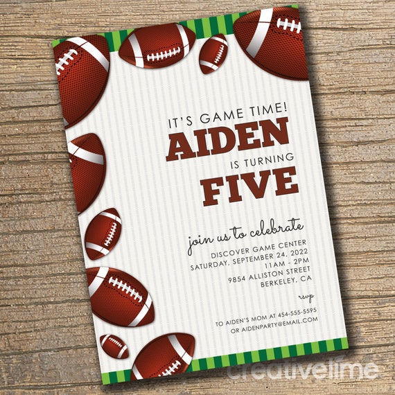 PRINTABLE Football Birthday Invitation Boy Birthday Football - Etsy