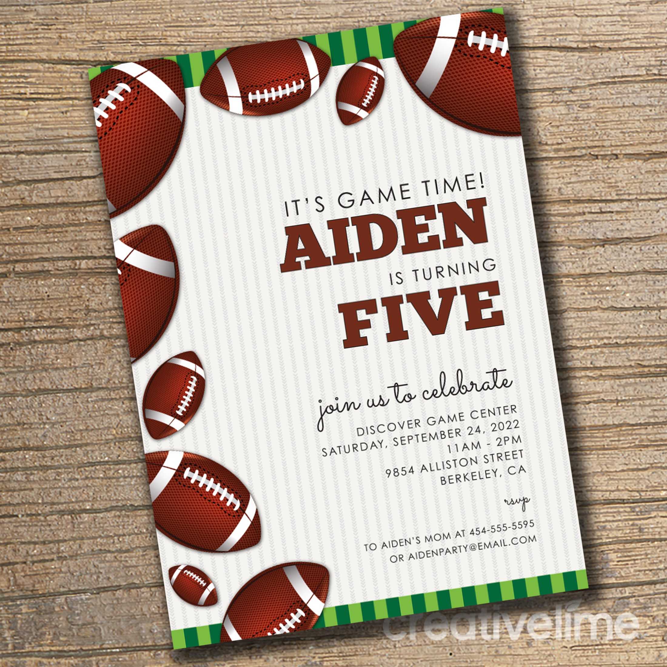 PRINTABLE Football Birthday Invitation Boy Birthday Football - Etsy