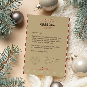 Carta editable de Papá Noel, carta imprimible del Polo Norte, carta de Nochebuena, carta de agradecimiento a Papá Noel DESCARGA INMEDIATA EDITABLE