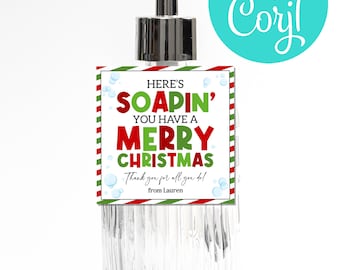 Gepersonaliseerde 'Soapin You Have a Merry Christmas'-cadeaukaartje (digitale download)