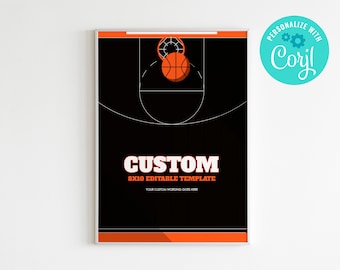 Basketball Party Schild: 8x10 bearbeitbare Vorlage (digitaler Download)