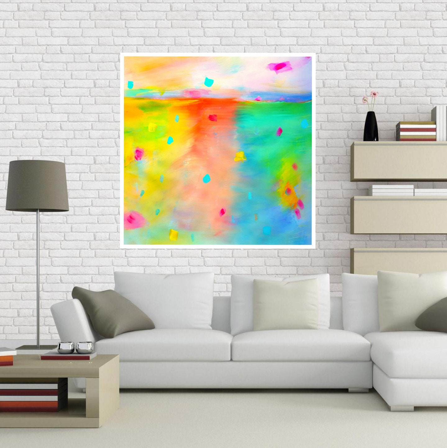 Large Abstract Colorful Modern Wall Art Painting, PRINTABLE Art