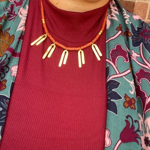 Naszyjnik prekolumbijski| 24-karatowe pozłacane zawieszki| Naszyjnik z terakoty i złota| Biżuteria kolumbijska| Biżuteria boho| Naszyjnik z zawieszkami