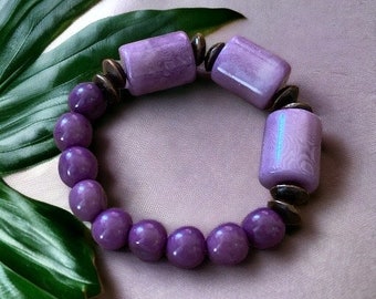 Malibu Bracelets| Purple and Lavender Bracelet | Tagua and Acai Seed Bracelet| Boho Bracelet| Artisanal Bracelet| Tagua Jewelry