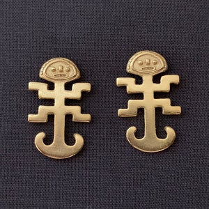 Kolczyki Prekolumbijskie, Kolczyki Pozłacane 24K, Kolczyki Wyraziste, Biżuteria Prekolumbijska, Biżuteria Kolumbijska