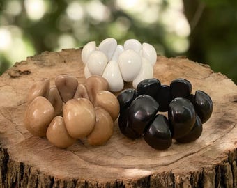 Pulseira Chunky Tagua Nut, Joias Tagua