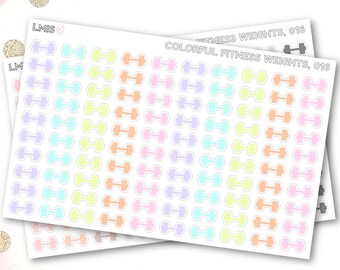 Fitness Weights Planner Stickers, Fitness Stickers // 016 // Workout Stickers, Fitness, Weightlifting Stickers, Gym Stickers, Icons