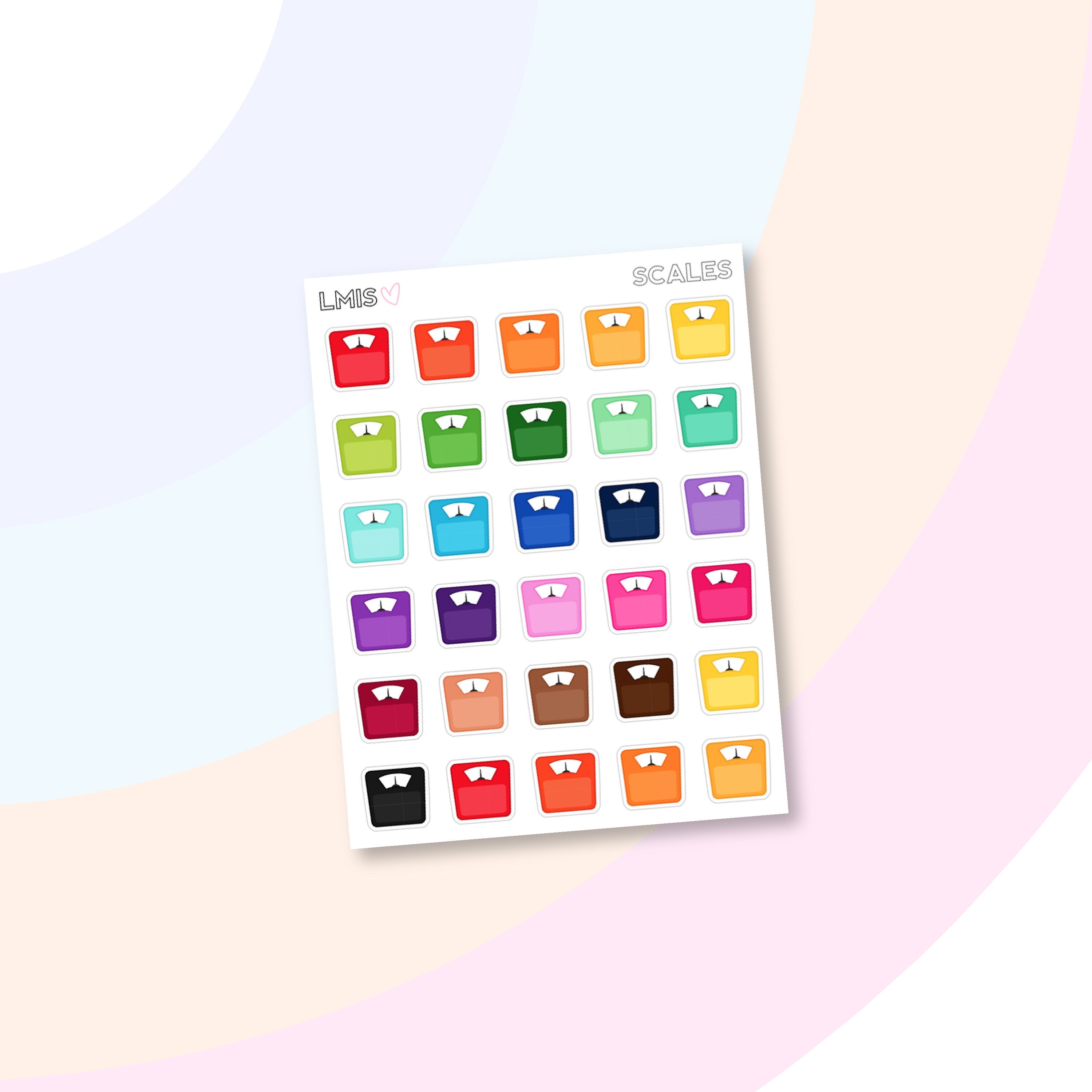 Scale Stickers Weigh In Stickers Scale Planner Stickers Etsy