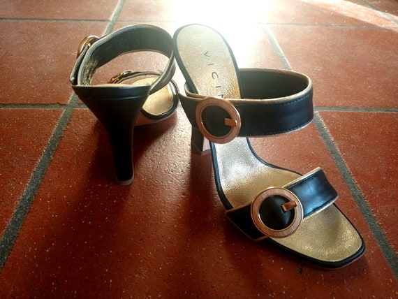 ITALIAN SHOES VICINI Summer Sandals Gold Leather N40 New - Etsy Canada